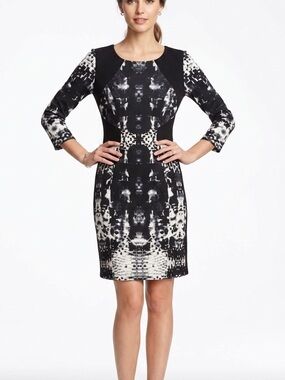 Anthropologie Yoana Baraschi Black White Abstract Future Perfect Body Dress 4